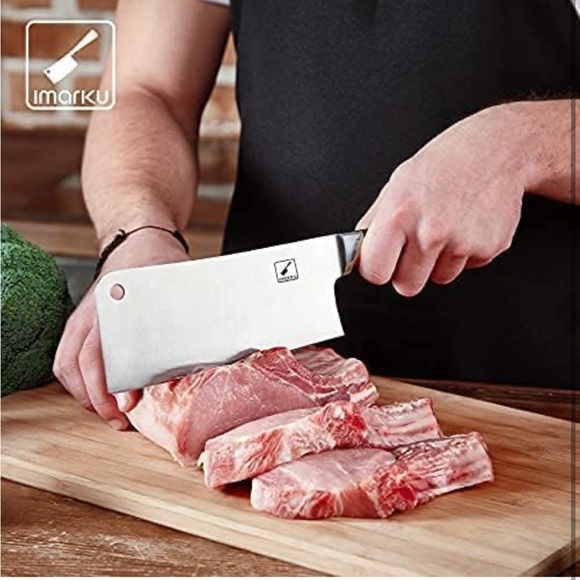 imarku Cleaver Knife 7 Inch Japan High Carbon Stainless Steel Butcher BNIB - Picture 3 of 3